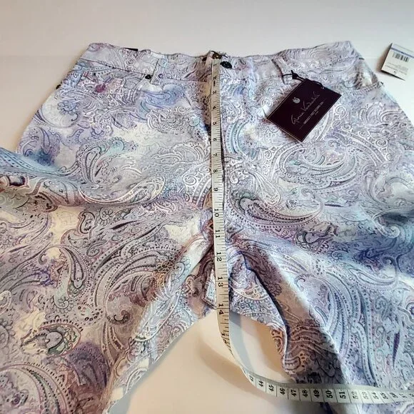 Gloria Vanderbilt Amanda Capri Jeans Lavender Kiss Prussian Paisley Print Size18 - Picture 8 of 16